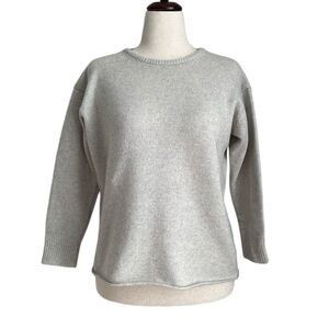 Brandy Melville Women’s Wool Blend Crewneck Relaxed Sweater Grey One Size